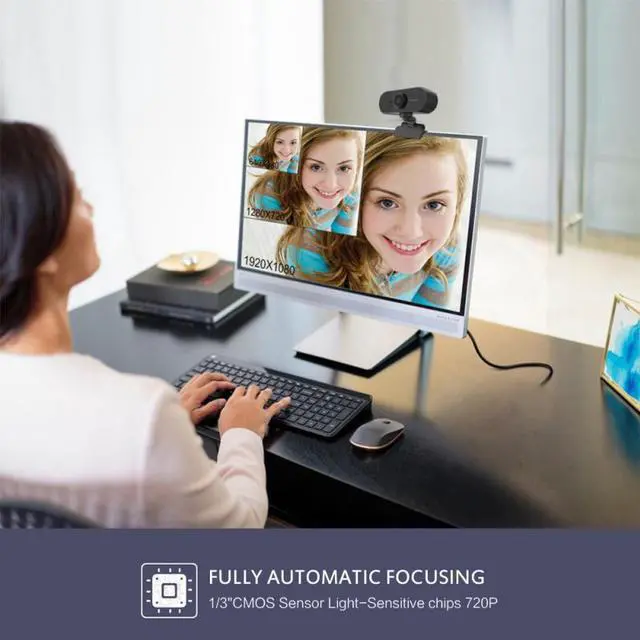 Alt view image 4 of 5 - 1080P Auto Focus Built-in Microphone High-end Video Call Camera Computer Peripherals Web Camera Clip-on For PC Laptop