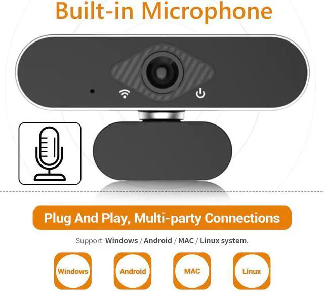 Alt view image 3 of 5 - 1080P Full HD Webcam with HD Microphone USB Driver  Web Camera for Live Streaming Video Conference Windows / Android / Linux