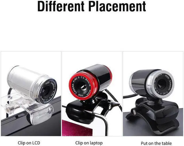 Alt view image 2 of 5 - HD Webcam 12.0M Pixels CMOS USB Web Camera Digital Video Camera with Microphone 360 Degree Rotation Clip-on PC Laptop