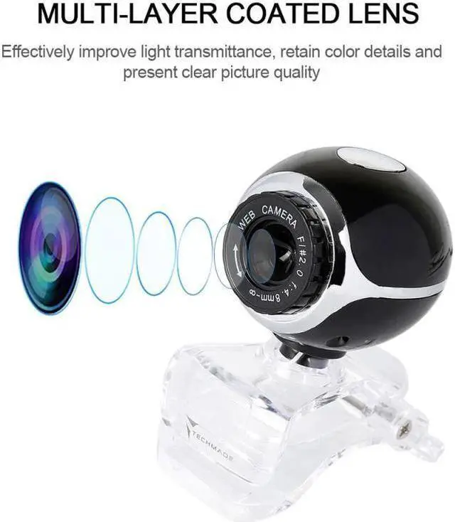 Alt view image 4 of 5 - 480P Webcam Built-in Microphone High-end Video Call Camera Computer Peripherals Web Camera For PC Laptop Video Conference