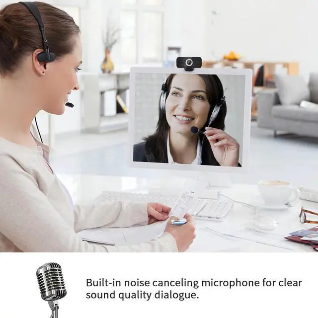 Alt view image 3 of 5 - 1080P HD USB Webcam Rotatable Mini Web Camera Plug and Play with Micphone For PC Computer Desktop Laptops Video Conference Work