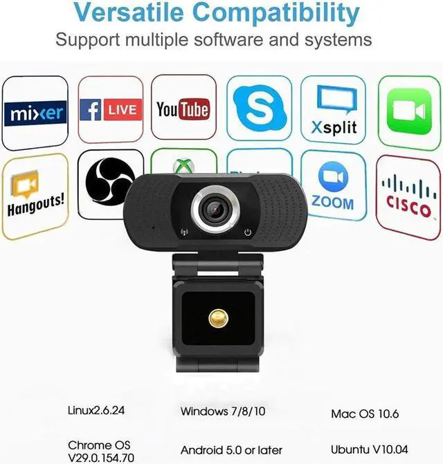 Alt view image 4 of 5 - 1080P HD Webcam USB Web Camera Built-in Microphone Video Call manual focus Web Cam for Desktop Computer Desktop PC Laptop