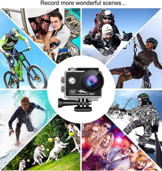 Alt view image 3 of 7 - V39 action camera 4K / 60FPS 20MP 2.0 IPS Touch LCD EIS Dual MIC WiFi webcam waterproof Pro Helmet cam go Sport camera