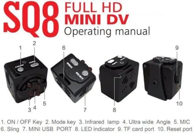 Alt view image 5 of 7 - 1080P Camera Camcorder Video Recorder CAM DVR Mini Tiny Sport DV 120 °Black Night vision recorder Camcorder Motion