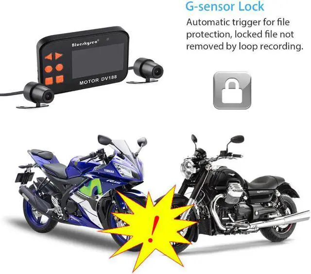 Alt view image 3 of 5 - DV188 Action Sports Camera 1080P Video DVR Waterproof Bike Motorcycle Car Vehicle Cam Dual Lens Dash camera Camcorder