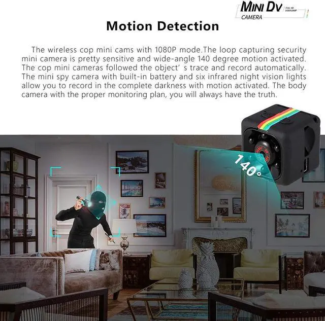 Alt view image 5 of 5 - Mini HD Camera corders Webcam 1080P Web Sport DV Sensor Night Vision Car DVR Camera Wide Angle Web Cam Camcorders