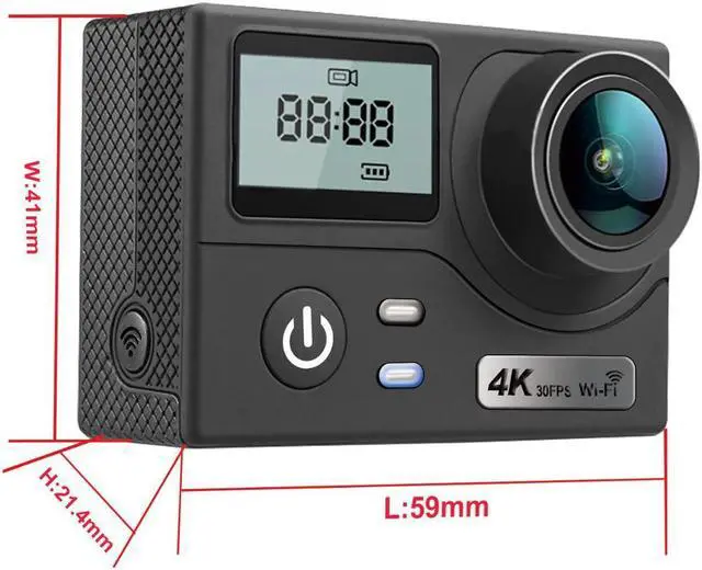 Alt view image 4 of 5 - HD 4K WiFi Action Camera New Dual Screen Outdoor Extreme Sports Kamera with Remote Control Go Waterproof pro Helmet Camera