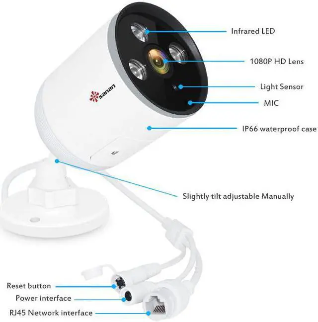 Alt view image 5 of 5 - 1080P WIFI Camera Outdoor/ Indoor Full Color Night Vision Security CCTV IP Camera Onvif YCC365 Action Sound detection Cam