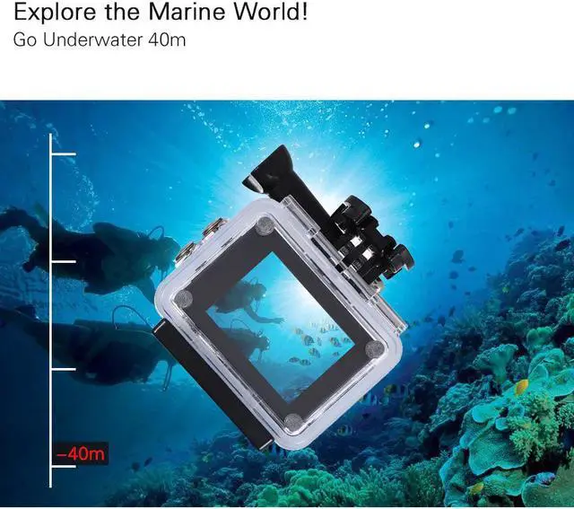 Alt view image 2 of 5 - Action Sports Camera 1080P Full HD 4X Digital Zoom Diving 40m Wide Angle Lens 2" LCD  Support Slow Motion Photography