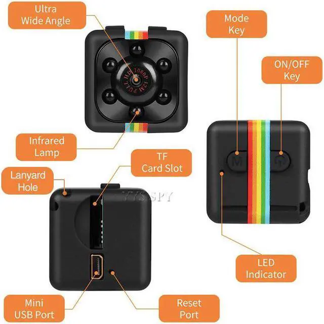 Alt view image 4 of 7 - SQ11 Mini Camera Outdoor Sport Portable Bike Camcorder Espia Oculta Secret Micro Cam Gizli Kamera Support Hidden TF Card