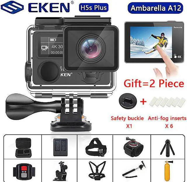 Main image of H5S Plus Action Camera HD 4K 30fps EIS with Ambarella A12 chip inside 30m waterproof 2.0' touch Screen sport camera