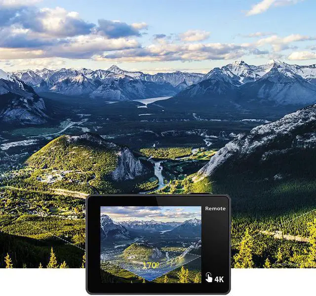 Alt view image 4 of 5 - H5S Plus Action Camera HD 4K 30fps EIS with Ambarella A12 chip inside 30m waterproof 2.0' touch Screen  sport camera