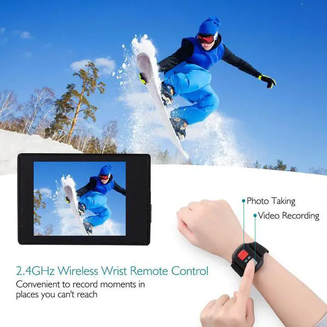 Alt view image 5 of 5 - Camera Ultra HD 4K WiFi 2.0" 170D Underwater Waterproof Cam Helmet Vedio Go Sport Pro Came with Remote Control