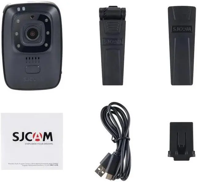 Alt view image 5 of 5 - A10 Portable Body Cam Wearable Infrared Security Camera IR-Cut Night Vision Laser Positioning Action Camera