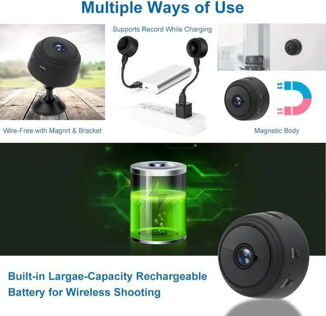 Alt view image 4 of 5 - 1080P A9 Mini Camera Wifi Wireless Action Smart Home Security Camera P2P Micro Camcorder Video Recorder Remote Casa Inteligent