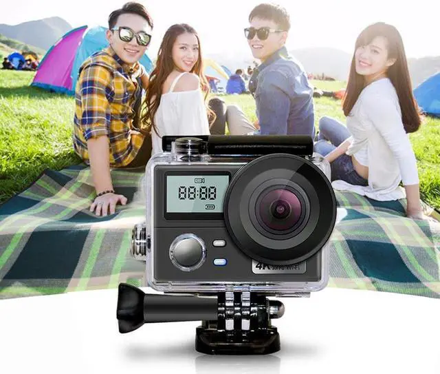 Alt view image 5 of 5 - HD 4K WiFi Action Camera New Dual Screen Outdoor Extreme Sports Kamera with Remote Control Go Waterproof pro Helmet Camera