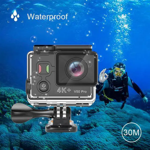 Alt view image 5 of 5 - V50 Pro Action Camera Ambarella A12 IMX258 Sensor real 4K 30FPS Motorcycle Camera WiFi Go Waterproof Mini Sports Camera