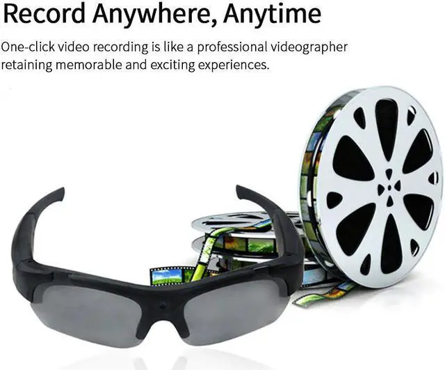 Alt view image 3 of 5 - 1080P Camera Smart Glasses Black/Orange Polarized Lens Sunglasses Camera Action Sport Video Camera Glasses