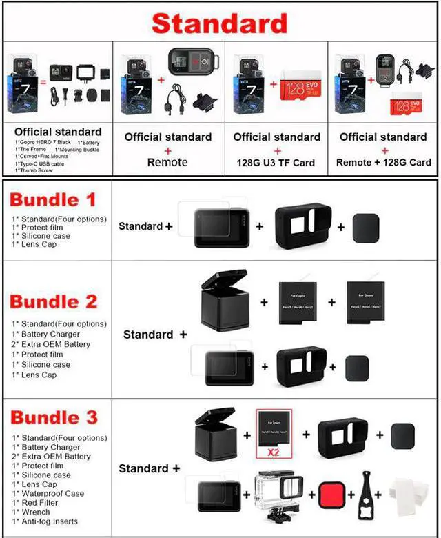 Alt view image 5 of 5 - HERO 7 Black Waterproof Action Camera with Touch Screen Sports Cam  HERO 7 12MP Photos Live Streaming Stabilization