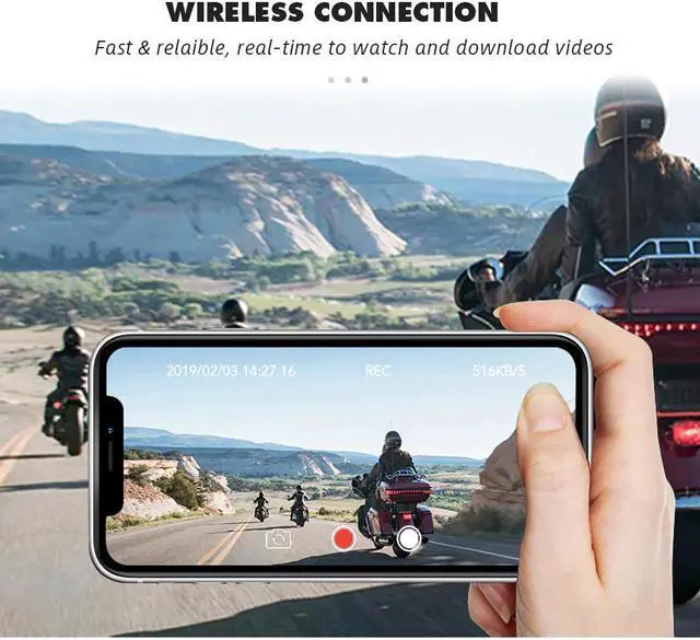 Alt view image 5 of 5 - V A6X WiFi Bluetooth Action Camera Motorcycle Dash Cam DVR tem Dual 1080P SONY IMX307 Starvis Night Vision Helmet Camera