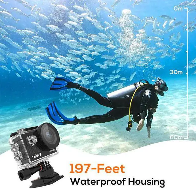Alt view image 3 of 5 - TEYE T5 Pro Real Ultra HD 4K 60fps Touch Screen WiFi Action Camera with Remote Control 60M underwater Web Camera