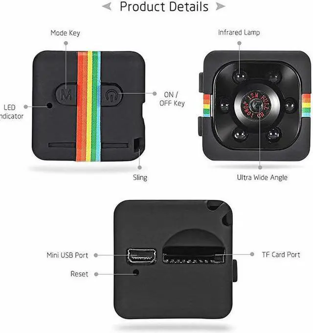 Alt view image 5 of 5 - Mini Camera HD 1080P Camcorder Night Vision Mini Cam Micro Camera Sport DVR DV Car Video Recorder Camera Mini Camcorders