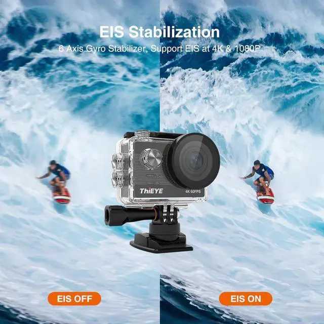 Alt view image 2 of 5 - TEYE T5 Pro Real Ultra HD 4K 60fps Touch Screen WiFi Action Camera with Remote Control 60M underwater Web Camera