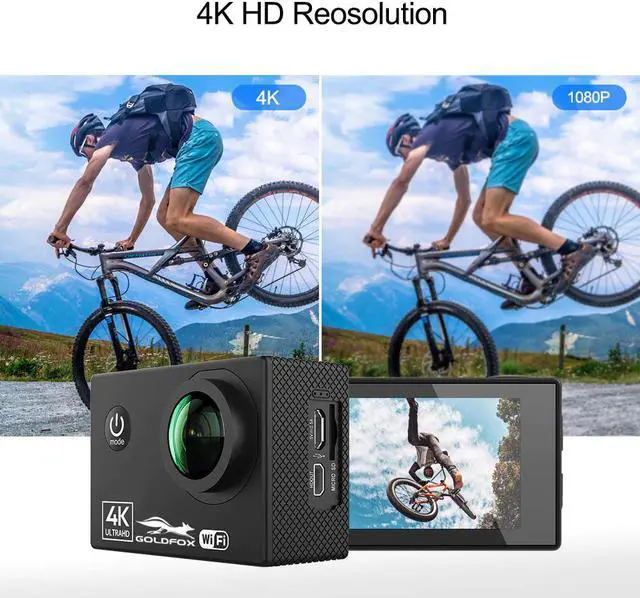 Alt view image 2 of 5 - Camera 4K Ultra HD 60fps Wifi 16MP 2.0'' 170D Lens Underwater Go Waterproof Helmet Pro Sports Video Camera Recording