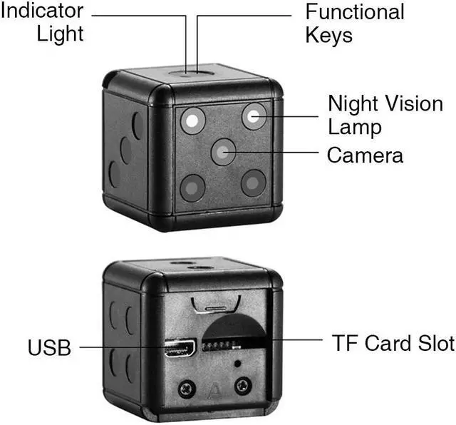 Alt view image 4 of 5 - 1080P Full HD Mini Camera Camcorder Car DVR Motion DV Recorder Night Vision Video Sport DV Micro Camera dice IP Cam pk sq13