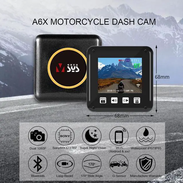 Alt view image 2 of 5 - V A6X WiFi Bluetooth Action Camera Motorcycle Dash Cam DVR tem Dual 1080P SONY IMX307 Starvis Night Vision Helmet Camera