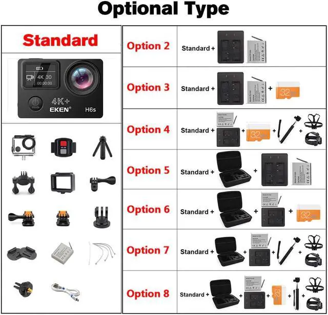 Alt view image 2 of 5 - H6s 4K+ Ultra HD 14MP with EIS Remote Sport Camcorder Ambarella A12 Chip Wifi 30m Waterproof  Sensor Action Camera