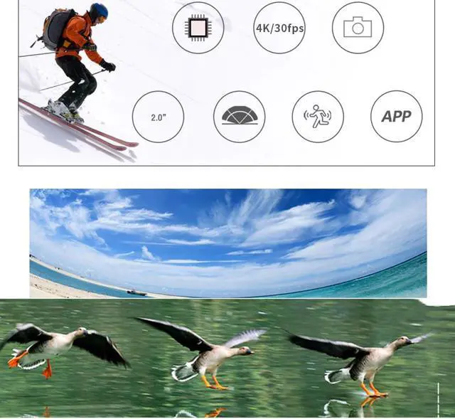 Alt view image 4 of 5 - Newest SJ4000 AIR Action Camera Full HD Allwinner 4K 30FPS WIFI 2.0' Screen Mini Helmet Car DV Camera Waterproof Sport Cam