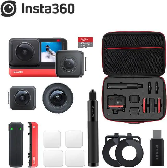 Main image of 360 ONE R Action Camera 5.7K 360 4K wide angle video camera  360 one r invisible Selfie Stick Case bag Accessories