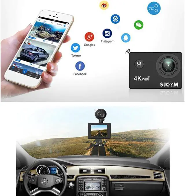 Alt view image 5 of 5 - Newest SJ4000 AIR Action Camera Full HD Allwinner 4K 30FPS WIFI 2.0' Screen Mini Helmet Car DV Camera Waterproof Sport Cam