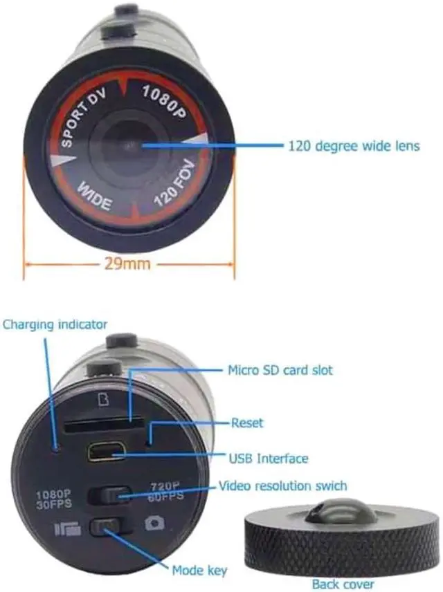 Alt view image 3 of 5 - arrival Mini F9 Camera HD Bike Motorcycle Sports Action Camera Video DVR Camcorder Car digital Video Recorder auto vehicle