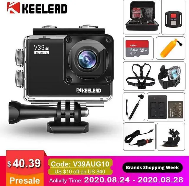 Main image of V39 action camera 4K / 60FPS 20MP 2.0 LCD EIS Dual MIC WiFi webcam waterproof Pro Helmet cam Sport camera