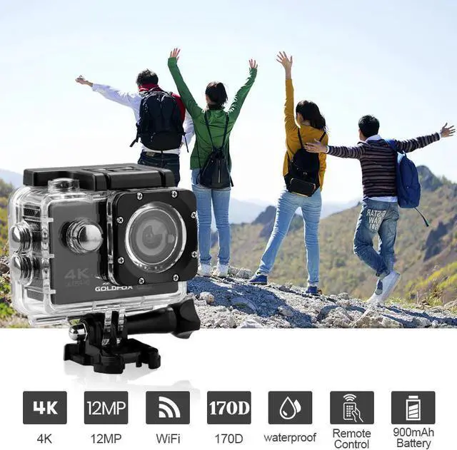 Alt view image 2 of 5 - HD 4K Action Camera WiFi Remote Control Sport Camera Go Waterproof Pro Helmet Camera Sports DV 170D Video Recording Camera