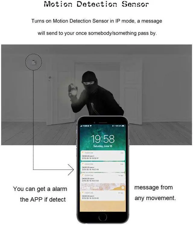 Alt view image 4 of 5 - Camera Micro Wifi IP Night Vision 720P Camera HD Video Recorder Sport Outdoor Motion Detection Android P2P Wearable Cam