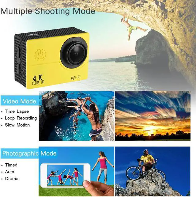 Alt view image 4 of 7 - H9R H9 Action Camera Ultra HD 4K 30fps WiFi 2.0-inch 170D Underwater Waterproof Helmet Video Recording Cameras Sport Cam