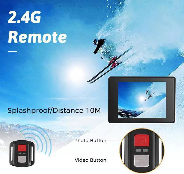 Alt view image 4 of 5 - HD 4K Touch Screen Action Camera HD 1080P/60fps 170 Degree Waterproof Helmet Go Sport Pro Hero 5 Cam Remote Control
