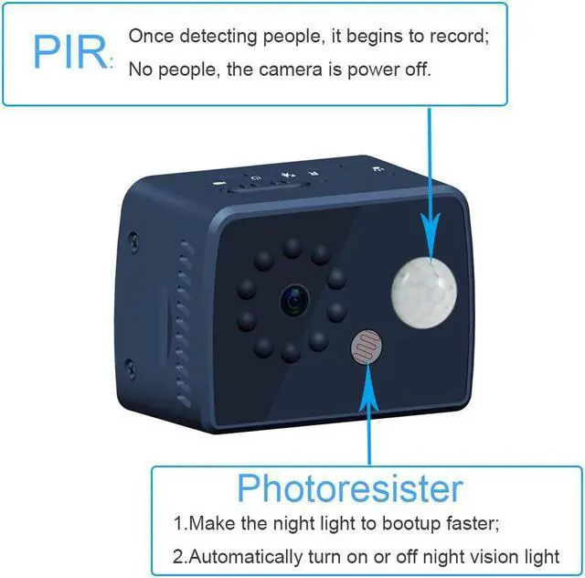 Alt view image 2 of 5 - Mini Camera PIR Motion Detection Low Power Camera HD 1080P Sensor Night Vision Camcorder DVR Micro Sport DV Video small cam