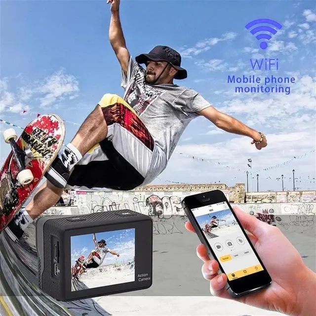 Alt view image 3 of 5 - 4K Ultra HD Action Camera WIFI Touch Screen 12MP 30m Go Waterproof Pro Sport DV 170D Video Helmet Sport Camera Remote control