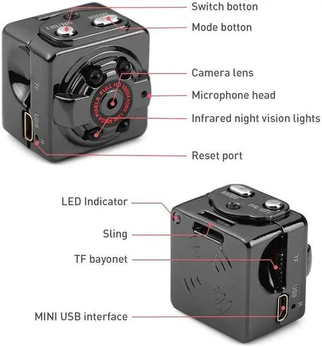 Alt view image 4 of 5 - Mini Sport DV Camera 1080P Small Secret Video Cam Night Vision Micro Body DVR Tiny Full HD Minicamara With Motion Sensor
