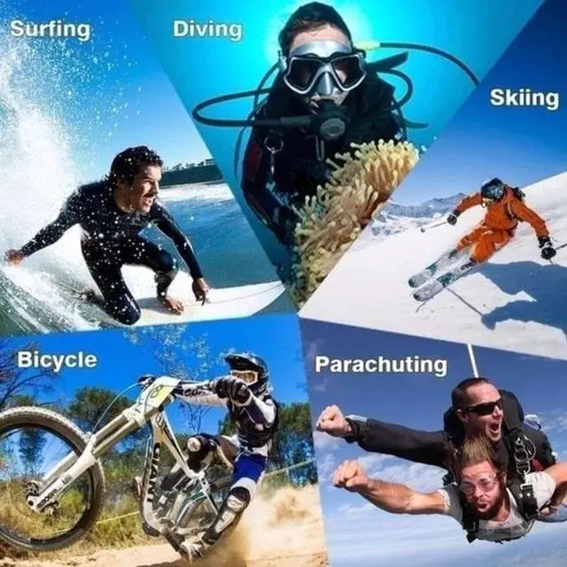 Alt view image 5 of 5 - Action Camera Outdoor 30M Waterproof 720P HD Mini Underwater Cameras Video Recording Helmet Extreme Professional Cam