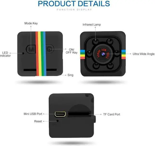 Alt view image 2 of 5 - Mini HD 960P camera sensor Night vision camcorder movement DVR Micro camera Sport DV video small home secrety cam SQ 11