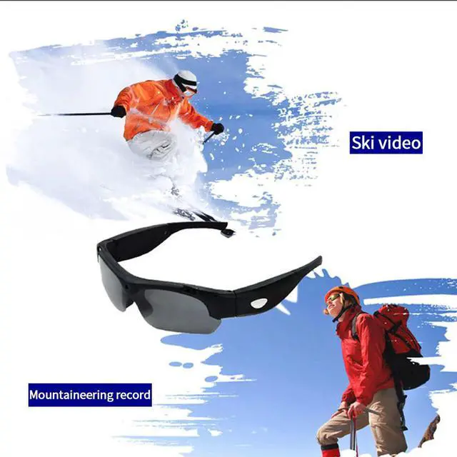 Alt view image 5 of 5 - 1080P Camera Smart Glasses Black/Orange Polarized Lens Sunglasses Camera Action Sport Video Camera Glasses