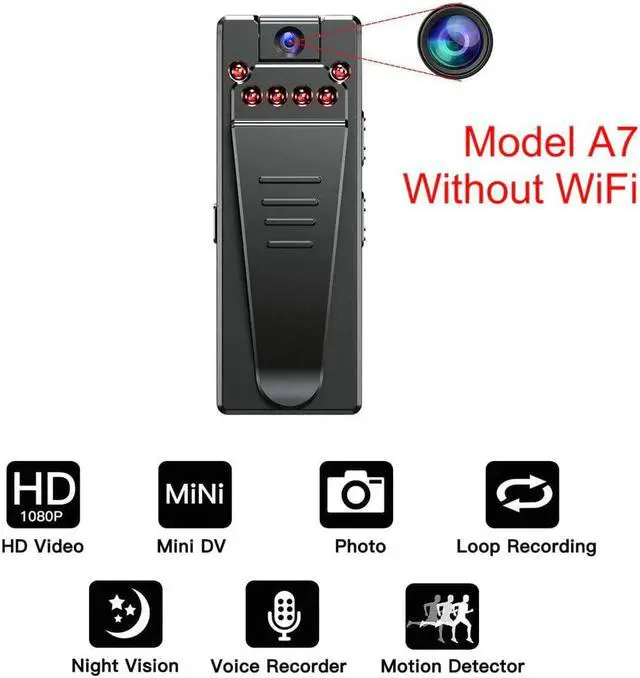 Alt view image 4 of 5 - WiFi Camera HD 1080P Sensor Night Vision Camcorder Motion DVR Micro Camera Sport DV Video Wireless Small Camera Clip cam