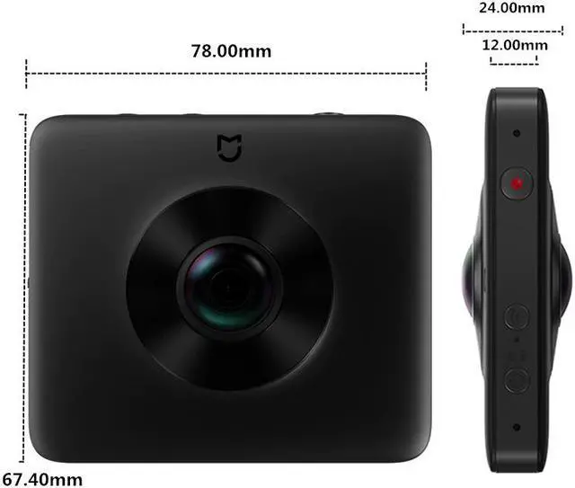 Alt view image 4 of 5 - Mijia 360 Panoramic Camera 3.5K Video recording portable cam IP67 rating WiFi Bluetooth Camcorder Sport Mini Camera