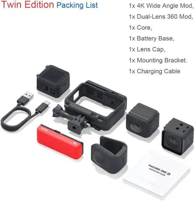 Alt view image 2 of 5 - 360 ONE R Action Camera 5.7K 360 4K wide angle video camera  360 one r invisible Selfie Stick Case bag Accessories