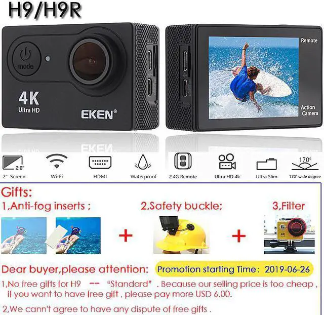 Alt view image 3 of 5 - H9R / H9 Action Camera Ultra HD 4K / 30fps WiFi 2.0" 170D Underwater Waterproof Helmet Video Recording Cameras Sport Cam